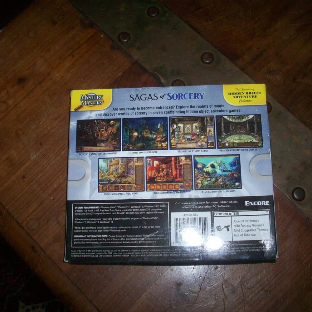 Sagas of Sorcery PC games DVD 7 hidden object Game Collection, new